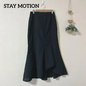 STAY MOTION 블랙 머메이드 스커트 비대칭 헴