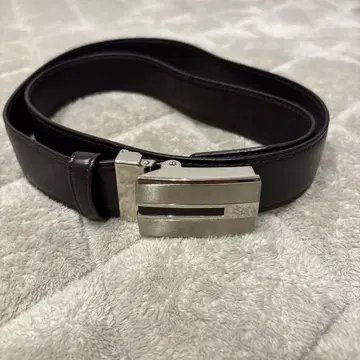 다크 브라운 가죽 벨트 슬라이드 버클