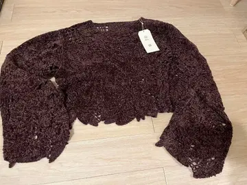 [ 새상품 미사용 ] 다크 퍼플 크롭 가디건