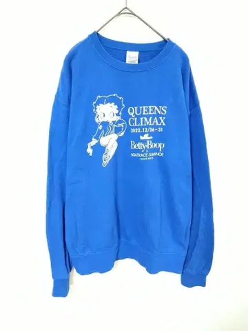 프린트 스타 맨투맨 남성용 L 파란색 전면 프린트 면 베티  부프