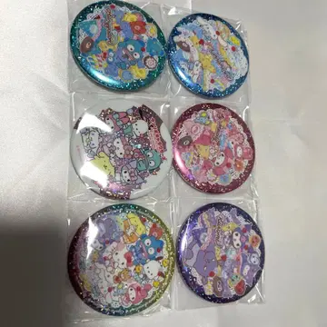 산리오 캐릭터즈 반짝반짝 BIG 캔 배지 6종 세트