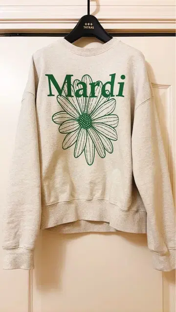 마르디메크르디 Mardi 꽃무늬 그레이 맨투맨 그린