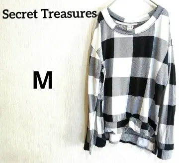 Secret Treasures 체크 무늬 긴팔 T셔츠 [ M ]