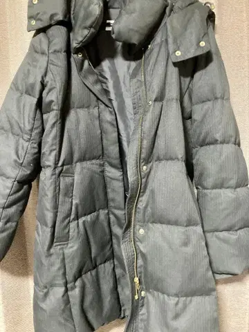 GLOBAL WORK 후드 부착 다운 자켓 L 차콜 그레이