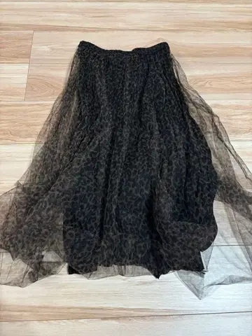 레오파드 무늬 쉬폰 롱 스커트 사이즈 9