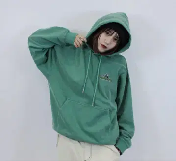 CENTIMETER 후드 부착 후드티 그린