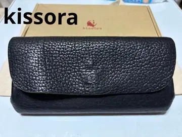 kissora 블랙 가죽 장지갑