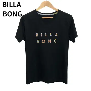 빌라봉 프린트 빅 로고 블랙 반팔 T셔츠 둥근넥 코튼 M