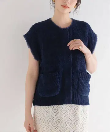 [새상품급] IENA 몰 트위드 니트 베스트