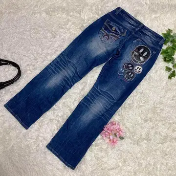 새상품급 RED PEPPER 스트레이트 청바지 해골 스트레치 w25 S