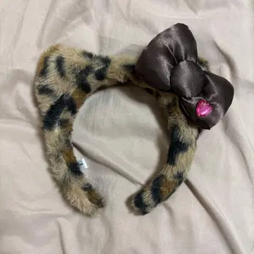 유니버셜 키티 머리띠 레오파드 무늬 브라운