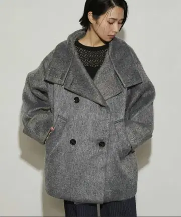 퍼스트핸드 리사이클 샤기 스탠드 칼라 코트