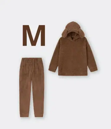 GU 마쉬멜로우필 후디 세트 토이 푸들 브라운