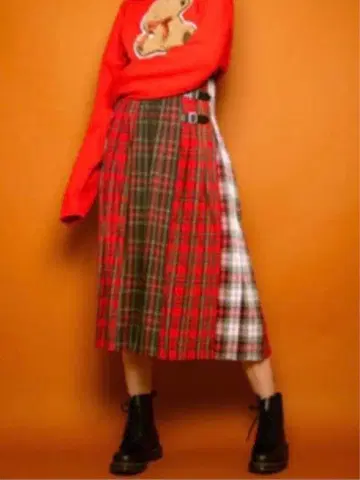 Candy Stripper CHECK BLOCKING PLEATS 스커트