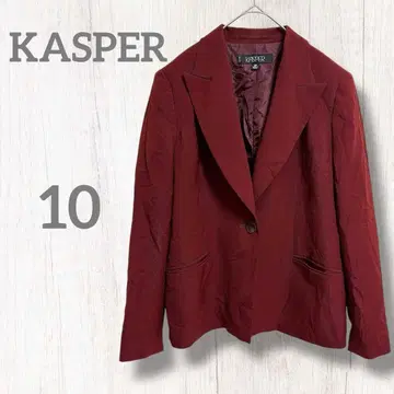 KASPER 버건디 테일러드 자켓 사이즈 [ 10 ]