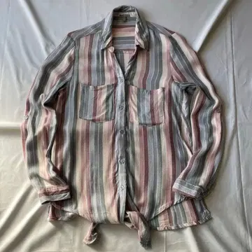 레어 00s 스트라이프 셔츠 그런지 Y2K 헤이세이 인기 구제 의류