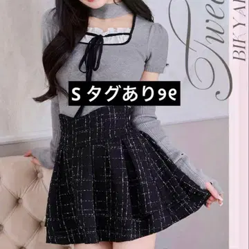 S 미셸 마카롱 트위드 슬림 레그 스커트 이너 팬츠 부착