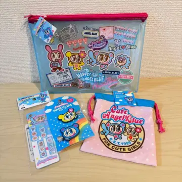 [ 선착순 ] Angel Blue 스티커 헤어 클립 복조리 파우치 세트