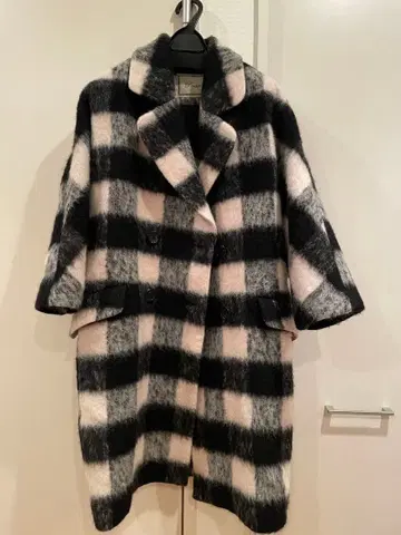 팡세 울 체스터 체크 코트