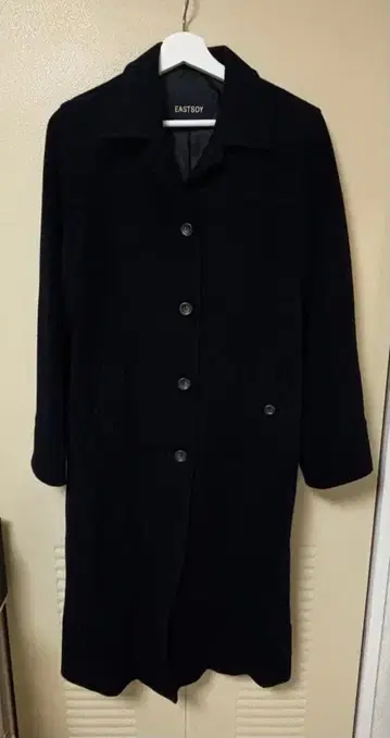 EASTBOY 네이비 울 롱 코트