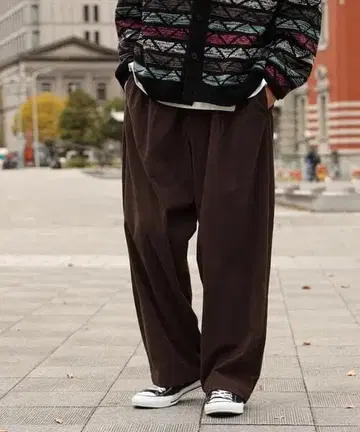 BEAMS HEART 벌룬 코듀로이 이지 팬츠 S