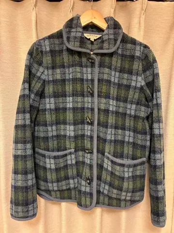 ORVIS 그린 블루 체크 가디건