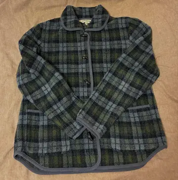 ORVIS 그린 블루 체크 가디건