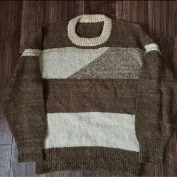 빈티지 빈티지 구제 의류 핸드니트 울 디자인 스웨터