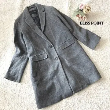 블리스포인트 BLISS POINT 롱 코트 L 그레이 울 혼방