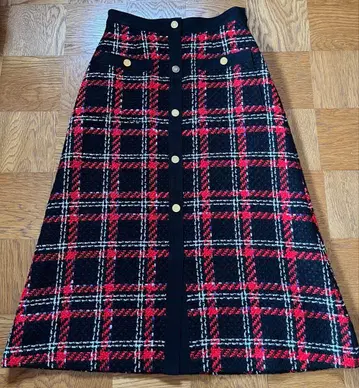 [미사용 택 포함] 그레이스 콘티넨탈, Diagrum 체크 트위드 스커트