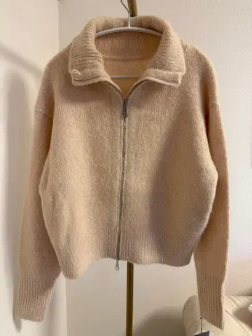 아틀리에 식스 알파카 혼방 집업 스웨터 새상품 19800엔