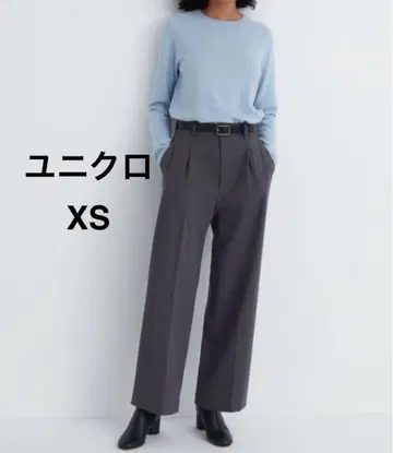 [ UNIQLO ] 턱 와이드 팬츠 XS