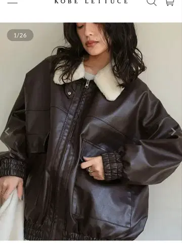 고베 레터스 브라운 가죽 자켓