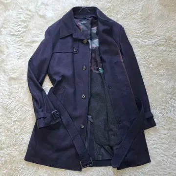 PS 폴스미스 트렌치코트 블루 계열 하운드투스 L 일본제 안감 프린트