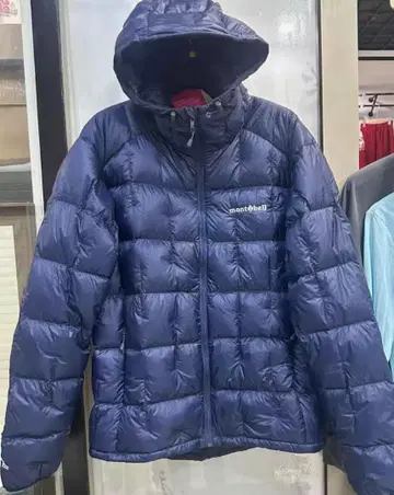 mont-bell 후드 부착 다운 자켓 네이비 M