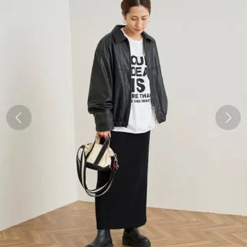 [ 새상품급 ] flamework 인조 가죽 플라이트 자켓