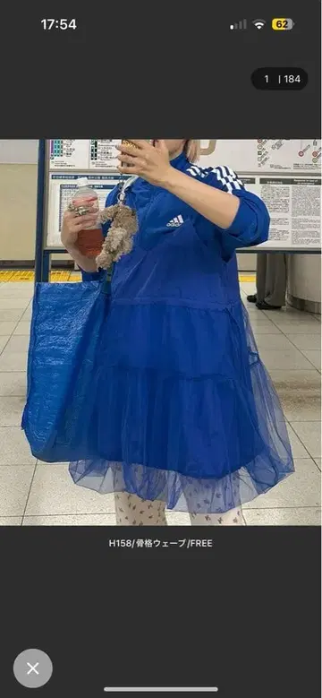 Alley Tokyo 멀티웨이 튤 코르셋 원피스 블루