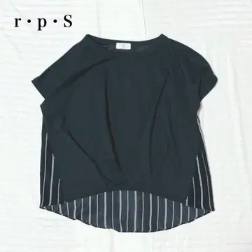 알피에스 반팔 블라우스 오피스 캐주얼 스트라이프 워셔블