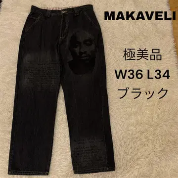MAKAVELI 데님 W36 L34 블랙 새상품급 빅 디자인