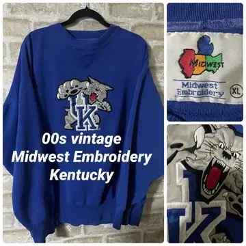 빈티지 00s Midwest Embroidery 남성용 XL 맨투맨