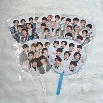 [ 미개봉 ] SnowMan 점보 부채 5장 세트