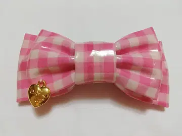 Angelic Pretty 에나멜 깅엄 머리핀 핑크