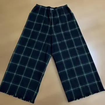 how to live 큐롯 팬츠 네이비 그린 체크