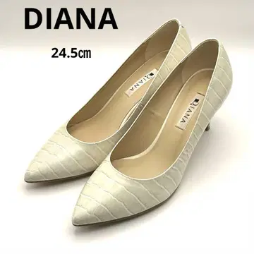 미사용 DIANA [ 24.5cm ] 펌프스 악어 엠보싱 스틸레토
