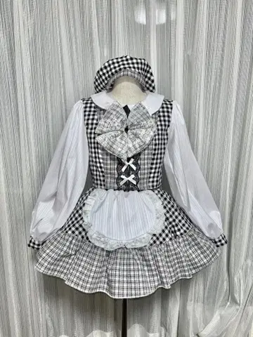 핸드메이드 아이돌 의상 블랙 화이트 체크