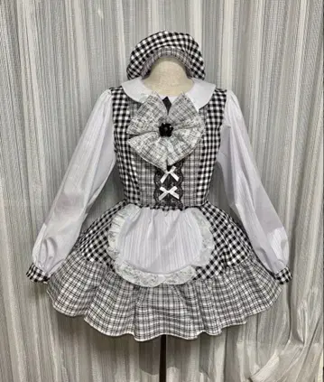핸드메이드 아이돌 의상 블랙 화이트 체크