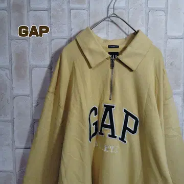 갭 GAP 맨투맨 트레이닝복 하프 지퍼 카라 부착 자수