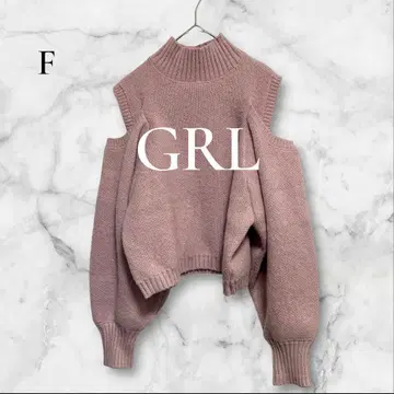 새상품급 그레일 니트 루즈핏 오프숄더 페미닌 걸리시 핑크