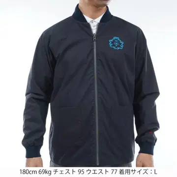 [ Munsingwear ] 무지 x 체크 스트레치 리버서블 블루종