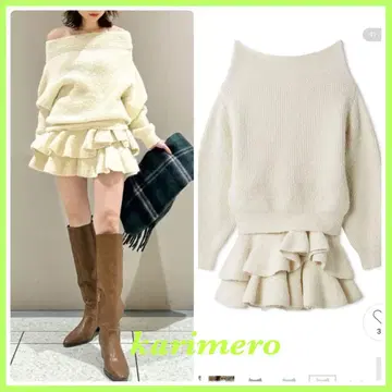 미개봉 신상 LILY BROWN 오프숄더 니트 셋업 IVR